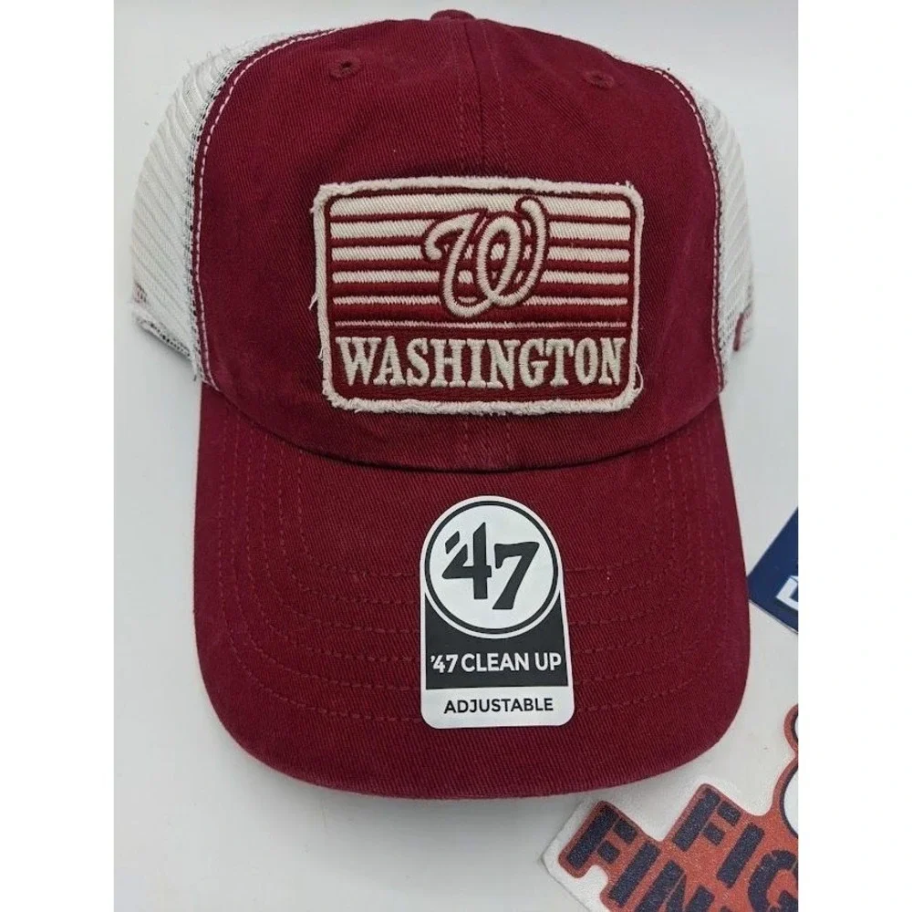 Washington Nationals MLB 47'‎ Snap Back Trucker Hat w/ Sticker Decal NEW